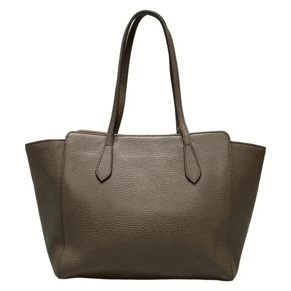 Auth GUCCI Swing 354408 Brown Pink Leather Tote Bag - Picture 2 of 16